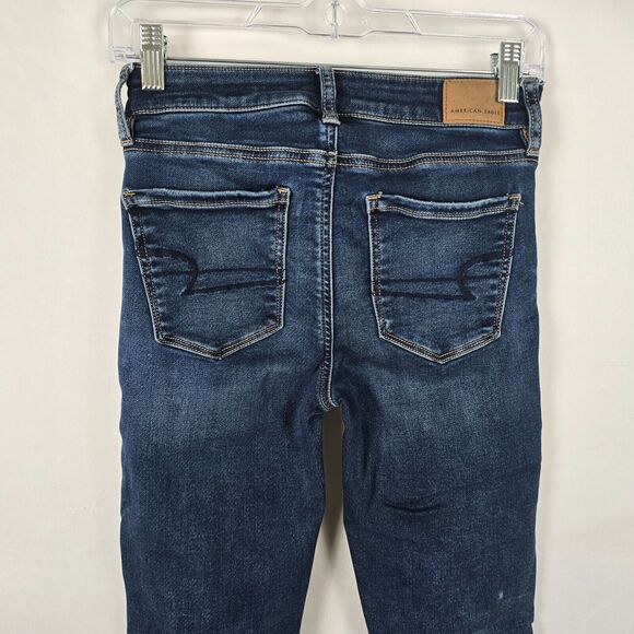 American Eagle Jegging Women's 0 Short Blue Next Level Stretch Distressed - Picture 6 of 16